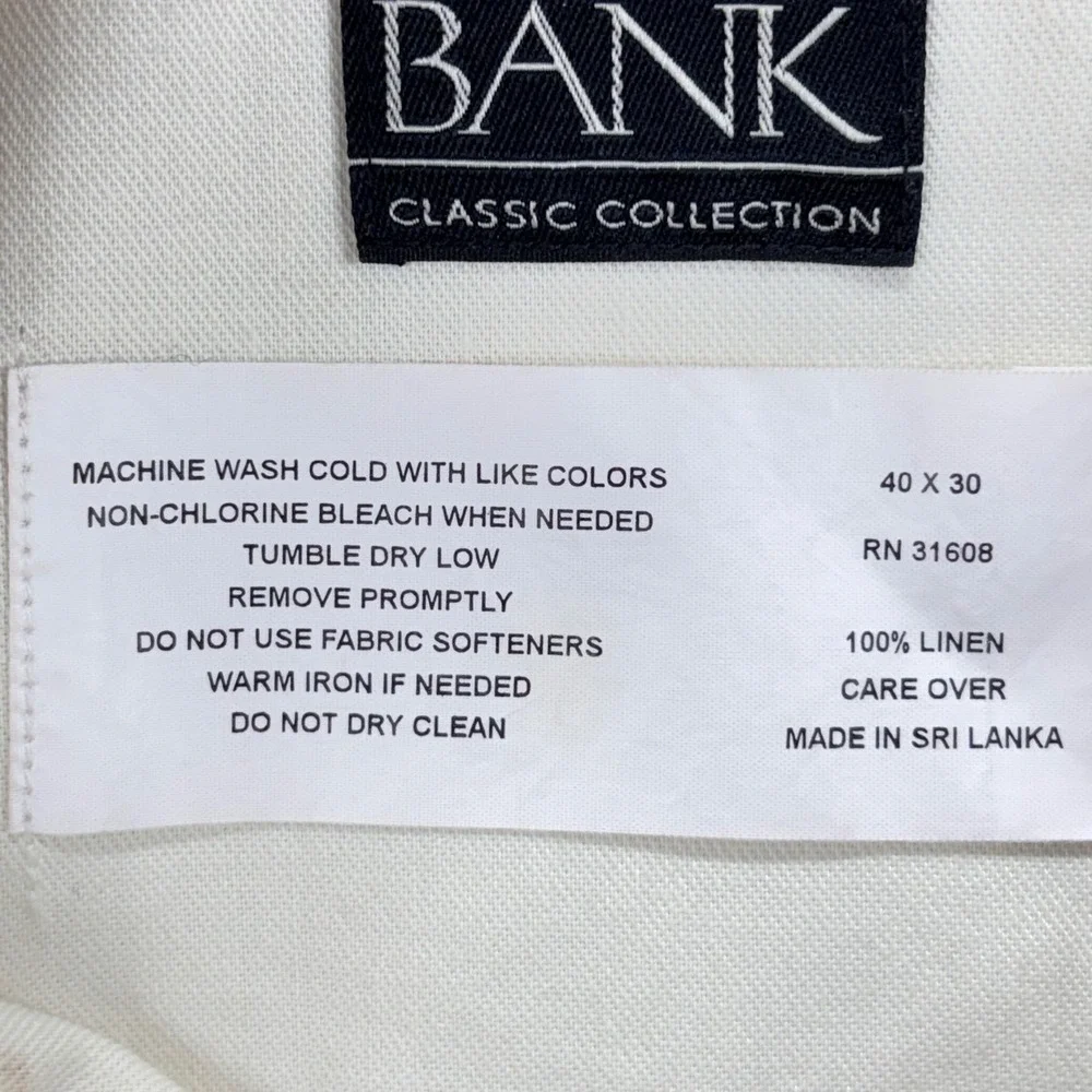 Jos A Bank Pants Mens 40x26 Linen Classic Collection Pleated Cuffed Khaki Tan